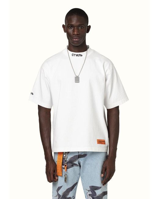 Heron Preston White Round-Necked Logo T-Shirt for men