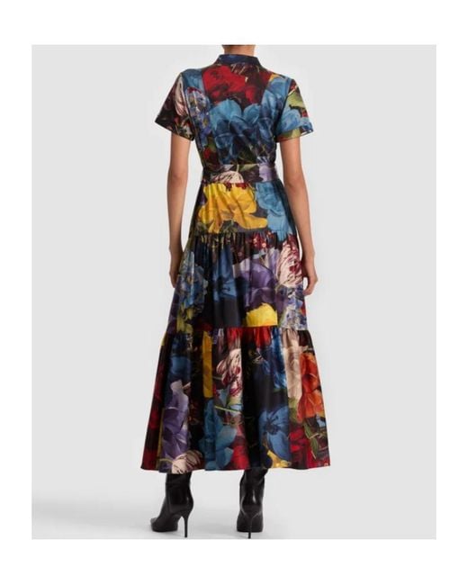 Alice + Olivia Blue Lucy Midi Shirt Dress