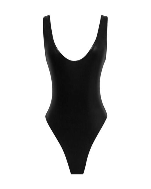 Saint Laurent Black Metallic Lamé Jersey Sleeveless Body