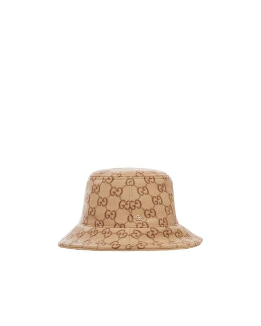 Gucci Natural Monogrammed Bucket Hat