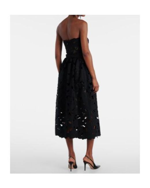 Oscar de la Renta Black Lace Bustier Dress