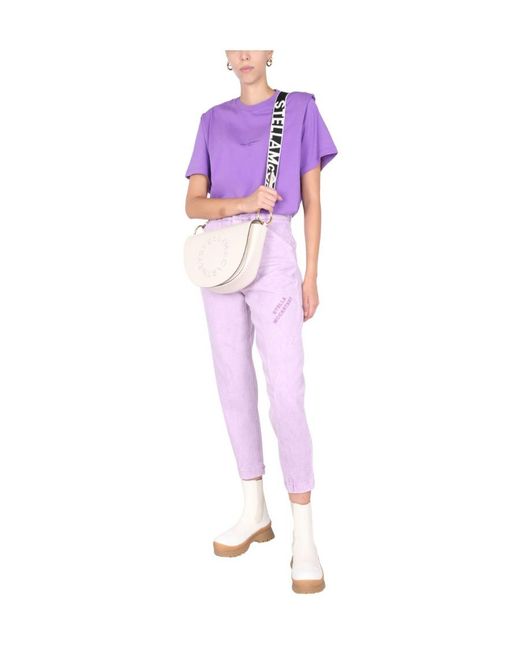 Stella McCartney Pink Logo Embroidered Straight Leg Jeans