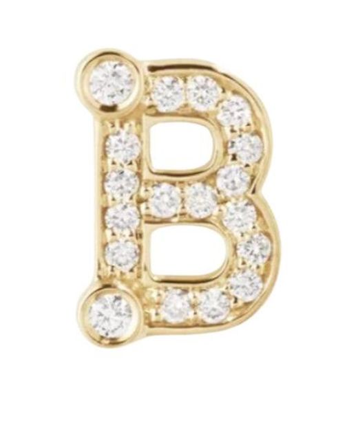 Sophie Bille Brahe Metallic 18Kt Petite B Stud Earring
