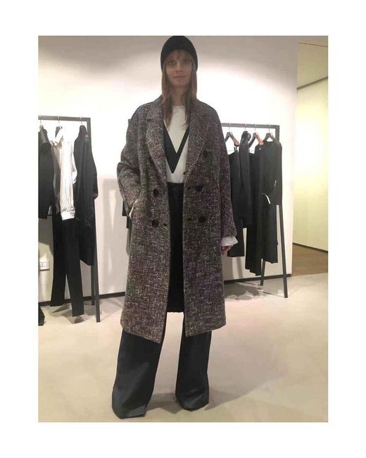 Max Mara Brown Teatino Double-Breasted Wool Long Coat
