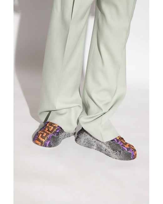 Versace Multicolor Odissea Python Greca-Print Sneakers for men