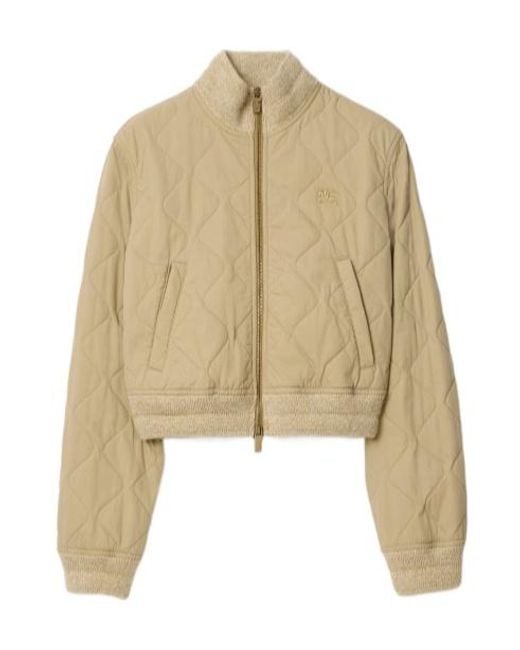 Burberry Natural Quilted Gabardine Bomber Jacket