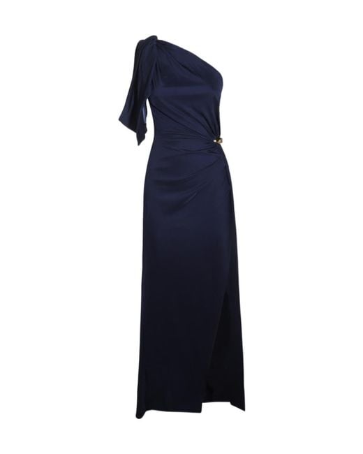 Elisabetta Franchi Blue Carpet Jersey Asymmetric Dress