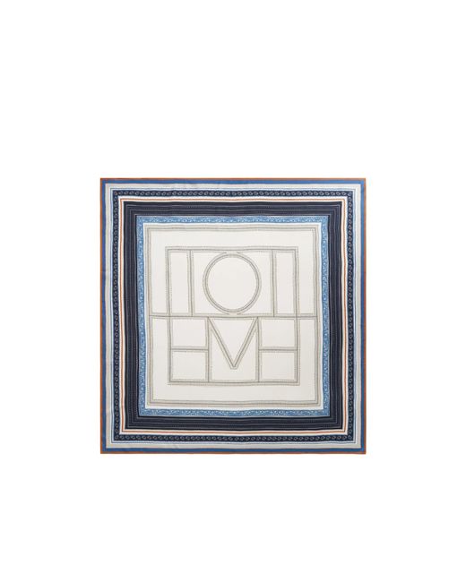 Totême Blue Geometric-Print Scarf