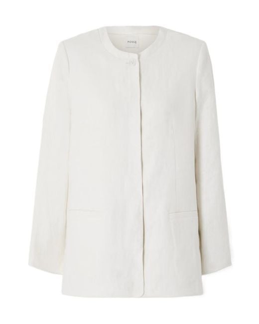 Posse White Edie Linen Blazer