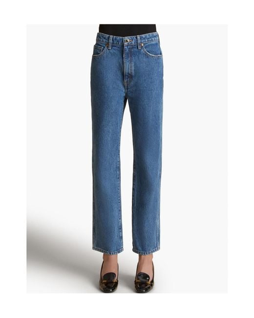Khaite Blue Abigail Straight-Leg Jeans