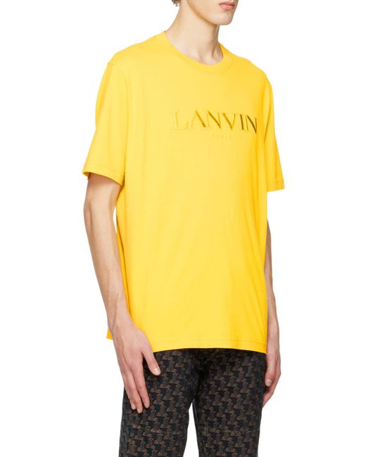 Lanvin Yellow Logo Details Short-Sleeved T-Shirt for men