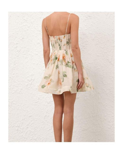 Zimmermann Natural Carousel Corset Mini Dress