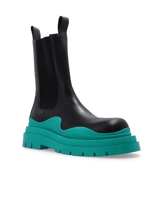 Bottega Veneta Blue Tire Contrast-Sole Boots for men