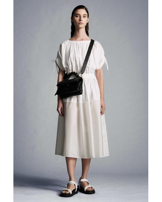 Moncler Gray Drawstring Flared Dress