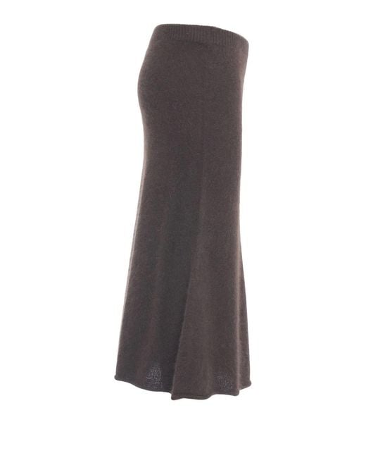 Roberto Collina Brown Knitted Midi Skirt