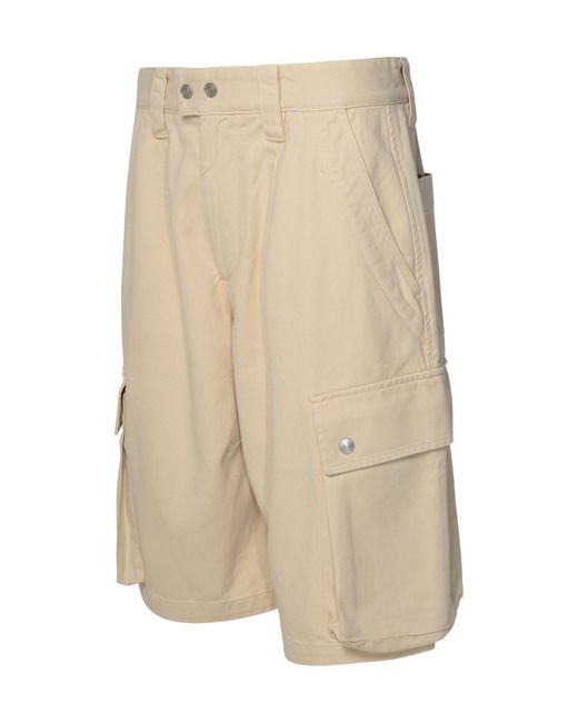 Isabel Marant Natural Mid-Rise Loose-Fit Cargo Shorts for men
