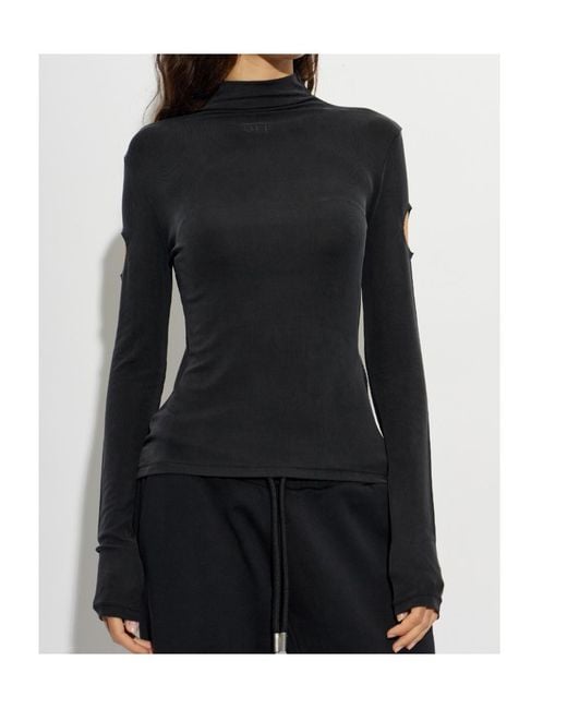 Off-White c/o Virgil Abloh Black Long-Sleeve High-Neck T-Shirt