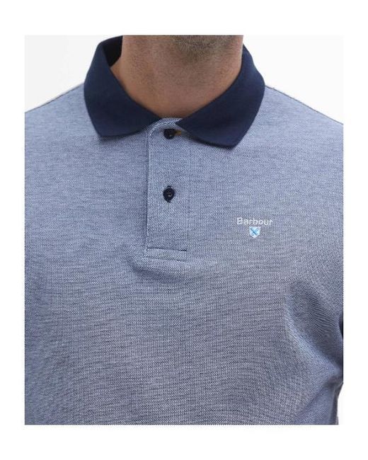 Barbour Blue Logo-Embroidered Polo Shirt for men