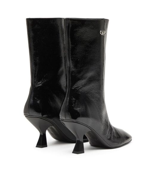 DIESEL Black 75Mm D-Amber Square-Toe Sculptural-Heel Boots