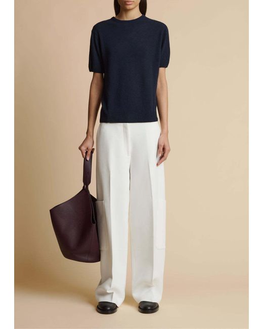 Khaite Blue The Pierre Short-Sleeved Jumper