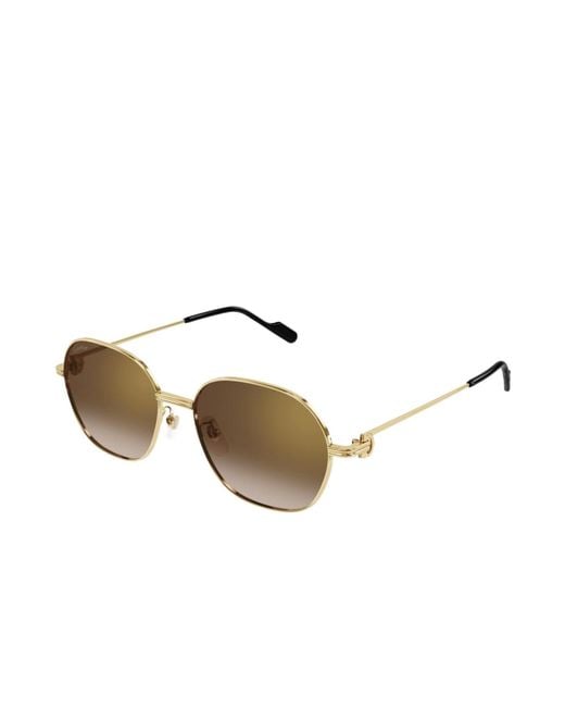 Cartier Metallic Round-Frame Sunglasses