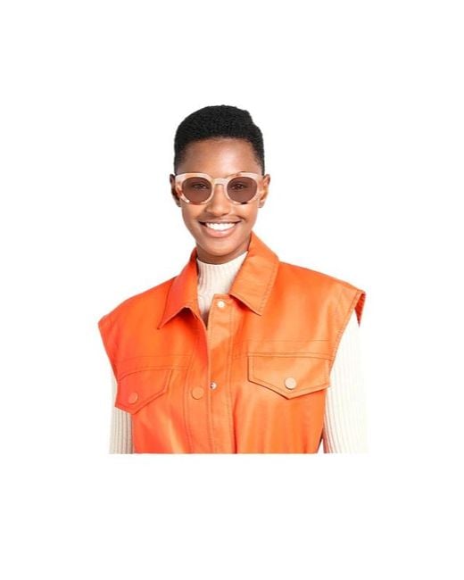 Chloé Pink Round Plastic Frame Sunglasses