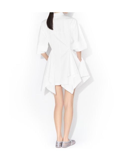 Alaïa White Alaïa Panelled Poplin Dress