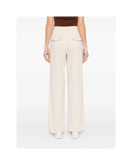 Peserico White Wide-Leg Pleated Pants