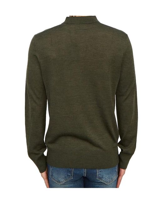 AllSaints Green Long-Sleeved Polo Shirt for men