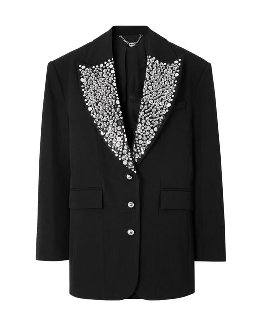 Rabanne Black Rabanne Single Breasted Embroidered Embellished Blazer