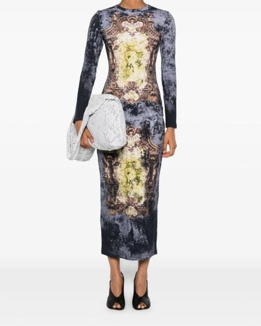 Jean Paul Gaultier Blue Printed Maxi Dress