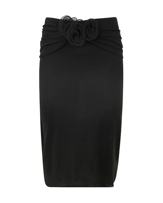 Magda Butrym Black Floral-Appliqué Skirt