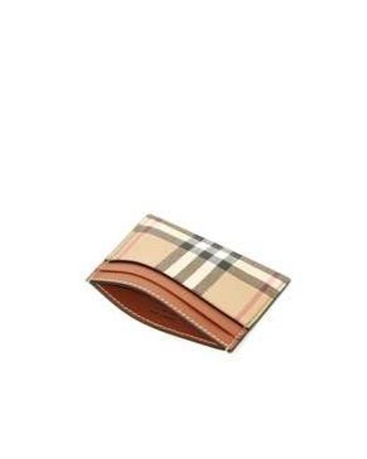 Burberry Natural Vintage Checked Open Top Card Holder