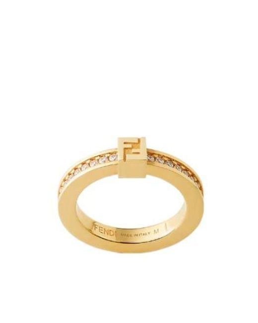 Fendi Metallic Forever Embellished Ring