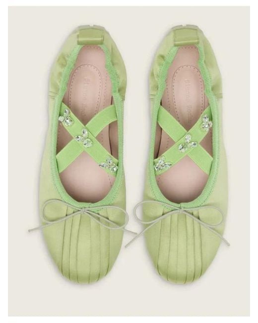 Simone Rocha Green Bow Ballet Flats