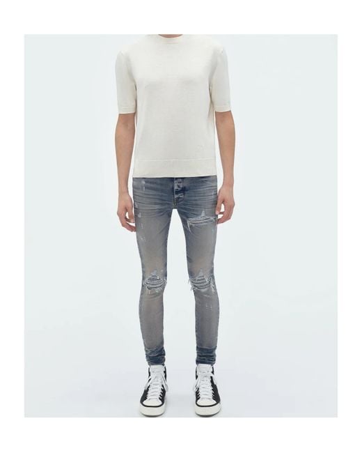 Amiri Blue Belt-Strap Jeans for men