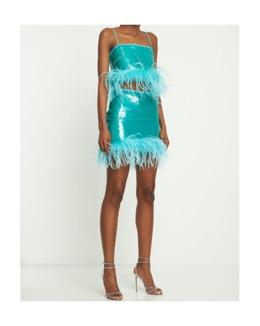 GIUSEPPE DI MORABITO Blue Sequined Mini Skirt