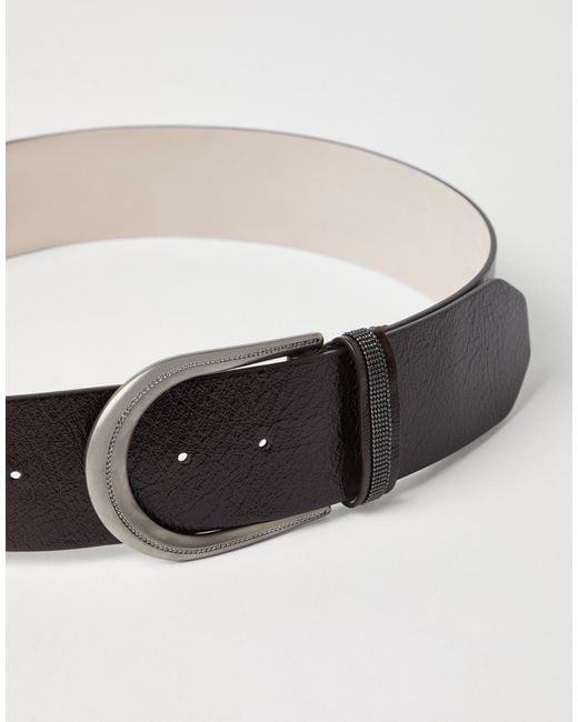 Brunello Cucinelli White Shiny Loop Belt