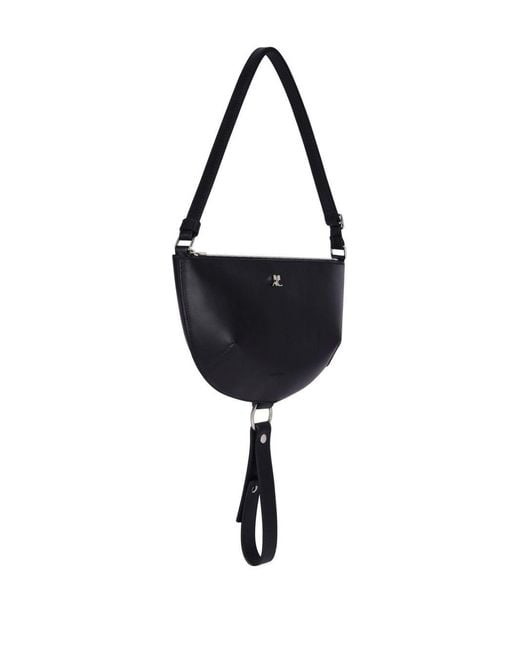 Courreges Black Holy Eclipse Leather Bag