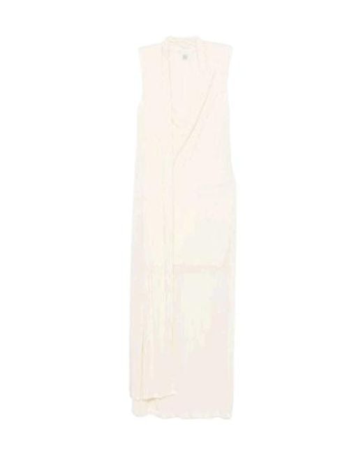 Totême White Overlapped Scarf Dress