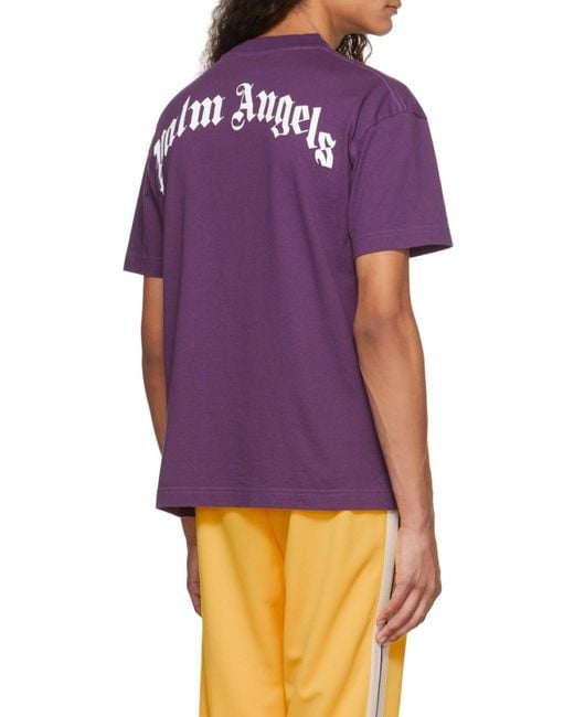 Palm Angels Purple Bear Print T-Shirt for men