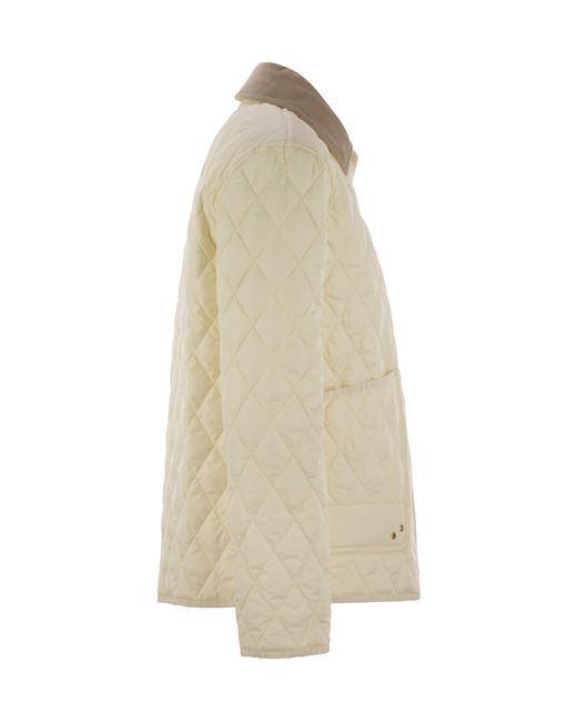 Fay Natural Diamond Quilted Shirt Jacket
