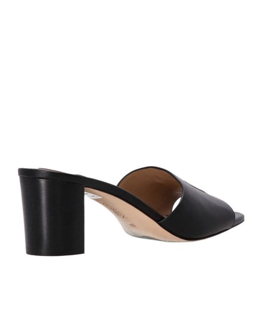 Ralph Lauren Black Logo-Embossed Block-Heel Sandals