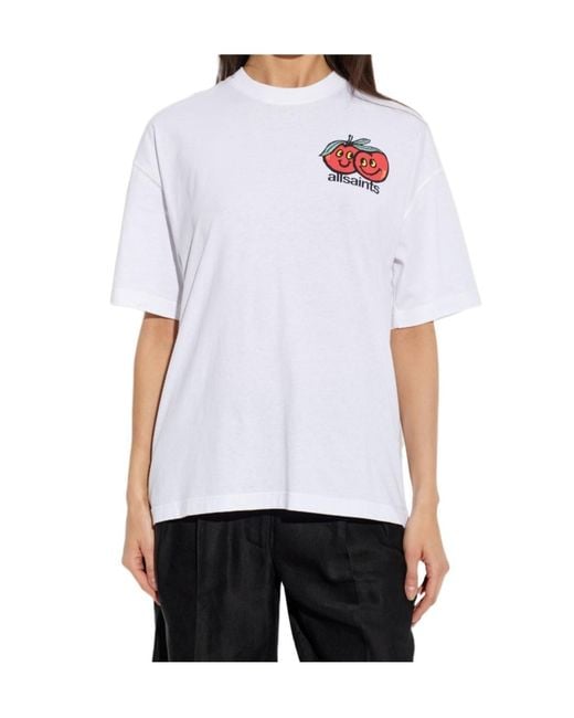 AllSaints White T-Shirt 'Mutual Etta'