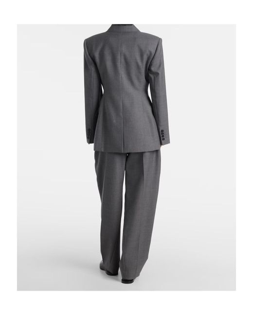 Givenchy Gray Double-Breasted Wool Blazer