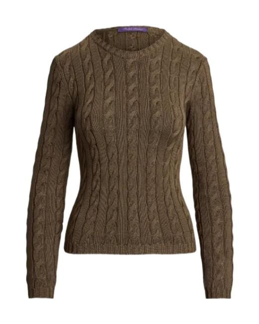 Ralph Lauren Green Cable-Knit Crewneck Jumper