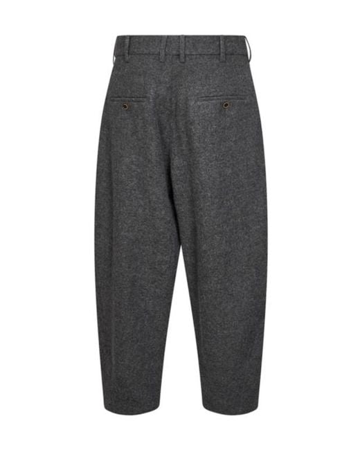 Uma Wang Gray Casual Pants With Belt Loops for men