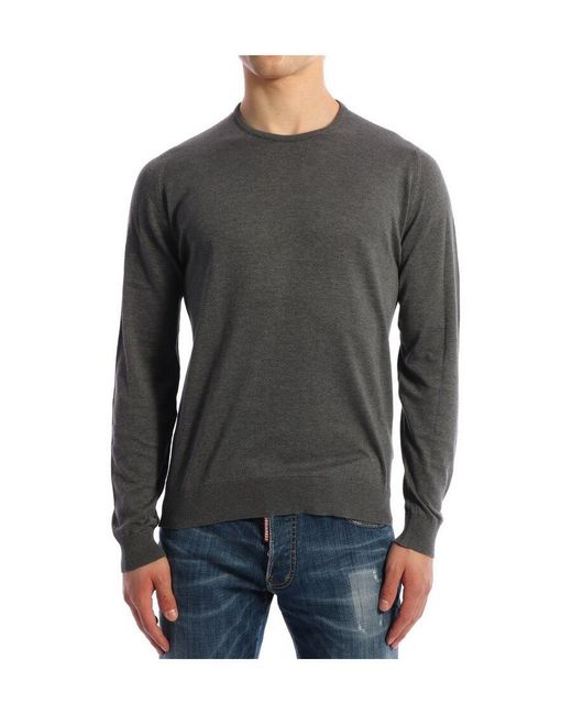 John Smedley Gray Hatfield Crewneck Knitted Jumper for men