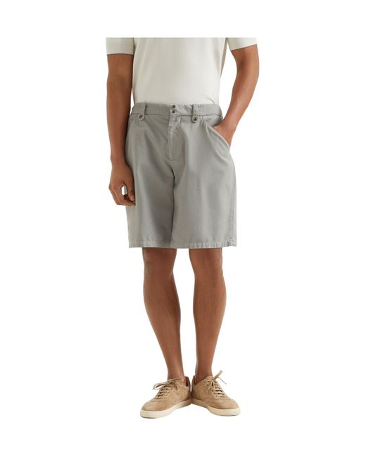 Brunello Cucinelli Gray Tailored Shorts for men