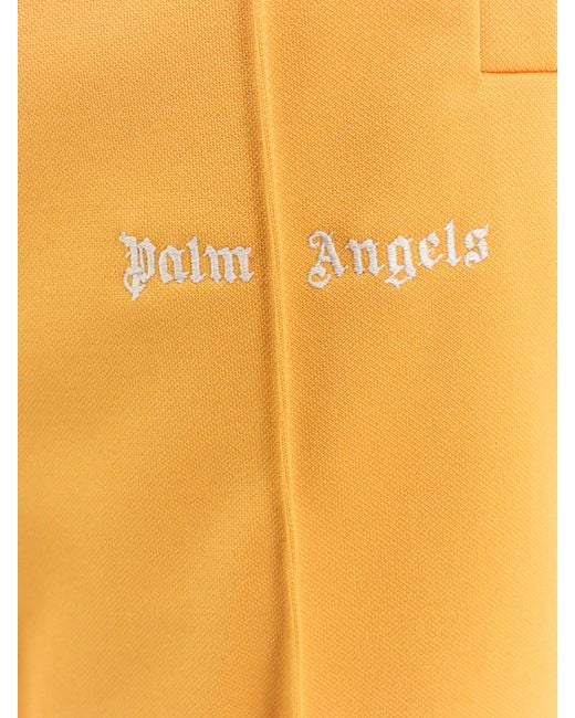 Palm Angels Yellow Logo-Printed Elasticated Waist Track Pants for men